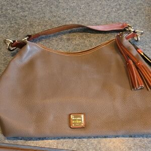 Dooney & Bourke Brown Hobo Bag with Tassel Detail
